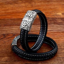 Pulsera Punk de acero inoxidable 316L para hombre, brazalete estilo vikingo nórdico, envío directo, joyería de moda, LBC-L044 2024 - compra barato