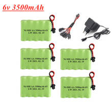 Paquete de batería NIMH de 6v y 3500mAh, cargador para juguetes RC, coches, barcos, Robots, tanques, pistola AA de 3000mAh, paquete de batería recargable de 6v, enchufe SM 2024 - compra barato