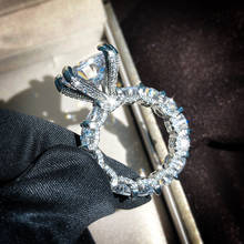 Модный Роскошный твердый 925 серебряные кольца для женщин большой 6ct из циркона обещание обручальное S925 кольцо модное ювелирное изделие, подарок 2024 - купить недорого