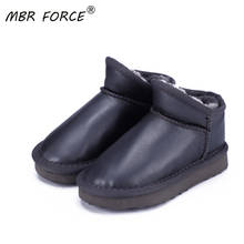 MBR FORCE Children Classic Style Snow Boots Winter Solid color Warm Leather Flats Warterproof High-quality Boy girls Ankle Boots 2024 - buy cheap