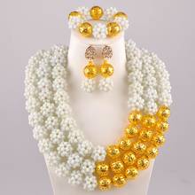 White Jewelry Set Crystal Ball Beaded Necklace African Wedding Beads 2024 - buy cheap