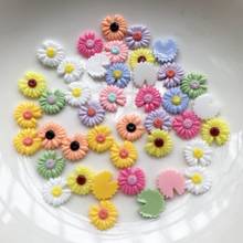 50pcs 8mm new open double-color chrysanthemum resin flower flat back DIY jewelry/craft/nail decoration 2024 - buy cheap
