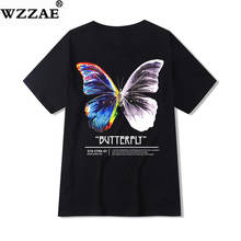 Hip Hop Oversize T Shirt Men 2021 Streetwear Harajuku Color Butterfly Tshirt Short Sleeve Cotton Loose HipHop T-Shirt Plus Size 2024 - buy cheap