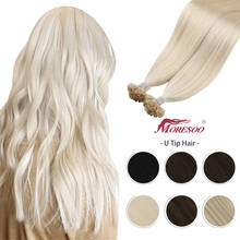 Moresoo U tip Hair Extensions 14-22IN Machine Remy Human Pre-bonded Hair 1g/s Brazilian Natural Hair Straight Nail tips Keratin 2024 - buy cheap