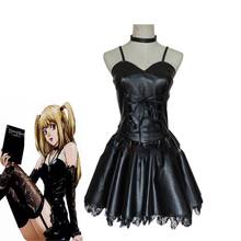 Anime Death Note Misa Amane Cosplay Costumes Imitation Leather Sexy Tube Tops Lace Black Dress Uniform Outfit Amane Misa Costume 2024 - buy cheap