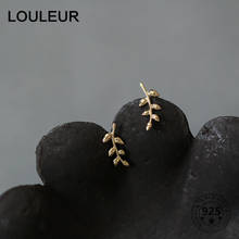 LouLeur 925 Sterling Silver Earrings 14K Gold Leaves Stud Earrings For Women Girls Jewelry Silver 925 Fashion Jewelry Daily 2024 - buy cheap