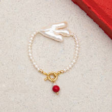 Moda feminina pulseiras geométricas irregularmente em forma de pérola artesanal pulseira estilo barroco luxo jóias festa accessorise luxo 2024 - compre barato