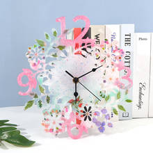 Molde de resina epóxi diy, molde de relógio de silicone de tamanho autônomo para relógio de flor, molde de espelho 2024 - compre barato
