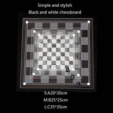 Exquisite Glass Chess Game Set, Solid Glass Chess Pieces and Crystal Mirror Chess Board Gift for Young Adults 2024 - buy cheap