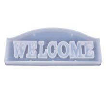 Molde de letras de bienvenida diy, molde de epoxi de cristal, bienvenido a la palabra, decoración de bienvenida, listado, molde de silicona 2024 - compra barato