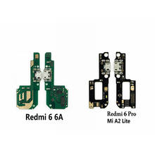 Placa de carregamento usb e módulo de microfone, peças para xiaomi redmi 6 6a/6pro mi a2lite 2024 - compre barato