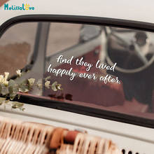 And they lived happily ever after 4 Style Available wedding car sticker Decal Party Sign Waterproof Vinyl Stickers BA395 2024 - buy cheap