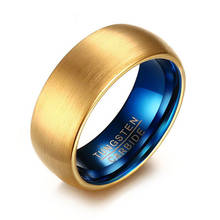 KOtik 2022 New Blue Gold Color 100% Tungsten Carbide Wedding Ring For Men Women Wedding Punk Vintage Ring Jewelry Gifts 2024 - buy cheap