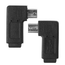 90 ° левый и правый угловой мини USB 5-контактный гнездовой адаптер синхронизации данных Micro USB 2024 - купить недорого