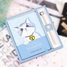 Creative Cute Cartoon Little Cat Hardcover Planner Notebook Set Diary Book with Pen School Supplies Students Girls Gift 2024 - buy cheap
