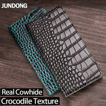 Leather Flip Phone Case For OPPO Find X2 R15 R17 Reno Z 2X 2F 3 4 Pro Ace 2 A5 A9 Cover Magnetic Cowhide Crocodile Wallet Bag 2024 - buy cheap