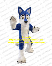 Blue Furry Husky Dog Wolf Mascot Costume Fursuit Adult Cartoon Character Outfit Kindergarten Pet Shop Upmarket Upscale zz7794 2024 - buy cheap