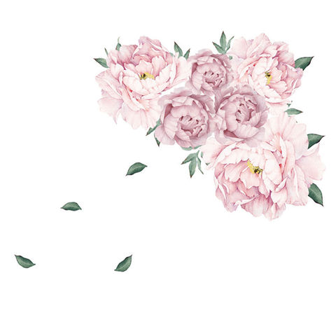1 шт. пионы Розовые розы цветы наклейки на стену DIY детские наклейки для детской комнаты домашний Декор подарок ПВХ стикер на стену s 40x60 см 2022 - купить недорого