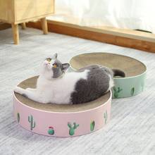 Papelão ondulado gato catnip scratcher placa raspador de unhas esteira gatinho sala de estar gatos coçar almofada resto cama brinquedo 2024 - compre barato