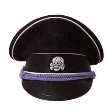 Sombrero de lana de oficial alemán de infantería Elite del ejército, gorra con visera, cordón plateado, color negro 2024 - compra barato