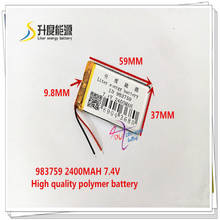 7.4V 2400mAH 983759  (polymer lithium ion battery ) Li-ion battery for tablet pc power bank e-book speaker dvd mp4 2024 - buy cheap