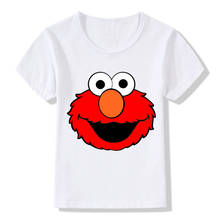 2-14 Years Children Sesame Street Elmo Print Funny T shirt Baby Girls Cartoon Summer Tops Kids Great Casual Clothes 2024 - buy cheap