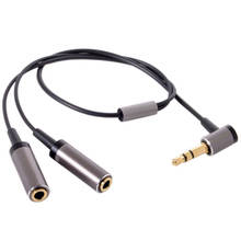 Cables 1 in 2 Out 3.5mm Stereo Elbow Male to Female Headphone o Cable Splitter 3.5 mm Double Adapter o 2024 - buy cheap