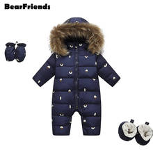 -30 Degree Russian New Winter down jacket Baby girl clothes Snowsuit Real Fur Waterproof Boys Rompers Jumpsuit Toddler Snow wear 2024 - buy cheap