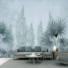 Papel de parede com foto personalizada 3d, fundo de parede decorativo nórdico tropical, plantas, folhas, mural, fundo de parede 2024 - compre barato