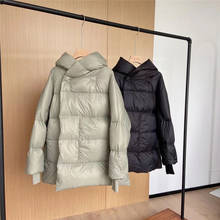 Jaqueta curta de inverno para mulheres, casaco de inverno com capuz, manga comprida, quente e macia 2024 - compre barato
