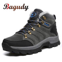 Autumn Winter Warm Fur Men Comfortable Working Shoes Super Warm Men Ankle Snow Boots Leather Sneakers Outdoor Hiking Shoes 37-47 2024 - buy cheap