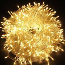 Оптовая продажа 10 м 100 светодиодный s светодиодный струнный свет Рождество открытый Сказочный свет светодиодный венок для свадьбы праздника Новый год Праздничная лампа в форме новогодней елки 2024 - купить недорого