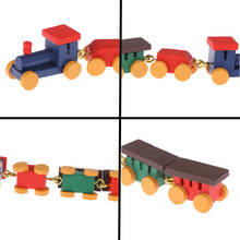 Juego de tren de madera pintado, carritos de compartimentos locomotores, decoración de casa de muñecas, juguetes activos en miniatura, 1:12 2024 - compra barato