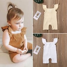 Infant Baby Girl Clothes Sleeveless Romper Jumpsuit Summer Toddler Bow Knit Outfit Solid Sunsuit 2024 - buy cheap