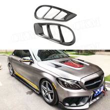 Front Bumper Air Vent Outlet Cover Trim For Benz W205 C63 C180 C200 Sport 15-18 Carbon Fiber Foglamp Mesh Grill Frame 2024 - buy cheap