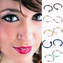 Women Stainless Steel Nostril Nose Hoop Stud Rings Clip On Nose Rings Fake Nose Earring Piercing Fashion Jewelry 2024 - buy cheap