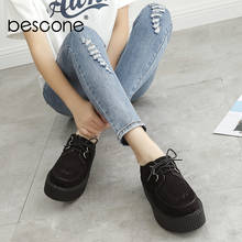 Bescone-zapatos planos de plataforma para mujer, zapatillas planas gruesas con suela gruesa y punta redonda, BO751 2024 - compra barato