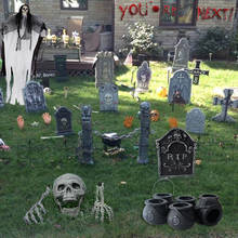 Cyuan скелет, череп на Хэллоуин сад реквизит для дома с привидениями вечерние украшения Хэллоуин праздничные украшения «сделай сам» поддельные Зубы вампира 2024 - купить недорого