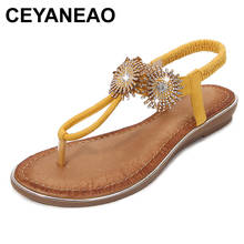CEYANEAOVelvet shoes low sandals woman leather large size round toe summer heels woman low heel bohemian sizes comfort Block 2024 - buy cheap