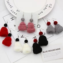2020 New Knitted Woolen Red Christmas Hat Earrings for Women Girls Fashion Cute Dangle Drop Jewelry Pendientes Brincos Gift MS62 2024 - buy cheap