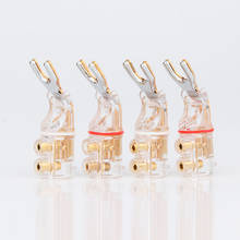 4pcs WBT Style Gold plated Y Spade Banana plug connectors jagged sawtooth Speaker Plugs HiFi Audio Screw Fork Connector Adapter 2024 - buy cheap