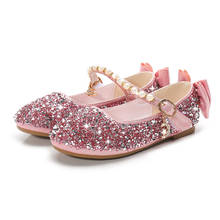 SKOEX/детские туфли с бантиком для принцессы; очаровательные блестящие стразы; вечерние балетки для маленьких девочек; туфли на плоской подошве 2024 - купить недорого
