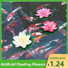 Flores de loto flotantes artificiales, lirio de agua realista, Micro paisaje para boda, estanque, jardín, plantas falsas, fuentes, decoración, 1 ud. 2024 - compra barato