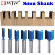 CHWJW 1PC 8mm Shank Slotted Straight Woodworking Router Bit Wood Cutter Diameter Carpenter Milling Cutter Woodworking Tool 2024 - buy cheap