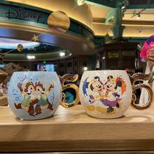 Disney 5 th aniversário caneca chip nndale dale cerâmica copo 5 th aniversário mickey minnie xícara de café da manhã 2024 - compre barato