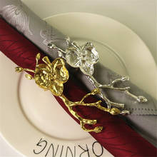10 Uds. Para servilletas de anillo de aleación de metal, anillo creativo de ciruela, hebilla para servilletas de boda 2024 - compra barato