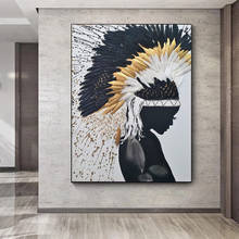 Abstract Graffiti Feather Women Canvas Paintings Wall Art Posters Prints Wall Pictures for Living Room Home Wall Cuadros Decor 2024 - buy cheap