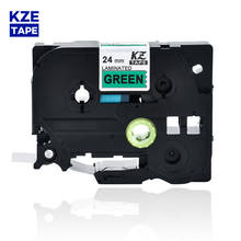 24mm Tze751 Black on Green Laminated Label Tape Cassette Cartridge label ribbon tze tape Tze-751 tze 751 tze751 for P-touch PT 2024 - buy cheap