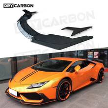 Real Carbon Fiber Front Lip Spoiler Side Splitters Aprons case For Lamborghini Huracan LP610-4 2014-2018 D Style Bumper FRP 2024 - buy cheap