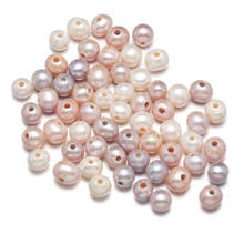 Cuentas de perlas esféricas de 10-11mm para joyería, abalorios sencillos y elegantes de 2mm de diámetro, color blanco, rosa y morado de grado AA, novedad, 5 unidades 2024 - compra barato